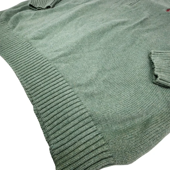 Polo Ralph Lauren Men's XXL Green 1/2 Zip Pullover Cotton Sweater Pony Logo - Picture 7 of 12